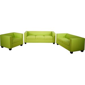 3-2-1 bankstel bankstel loungebank Lille ~ kunstleer, lichtgroen