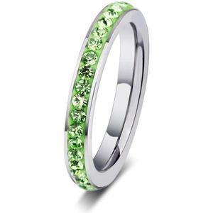 Amanto Ring Erien Green - 316 Staal PVD - 4mm - Maat 55 - 17,5mm