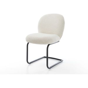 Sledestoel Nube-Flex sledemodel rond zwart bouclé wit pocketveer kern