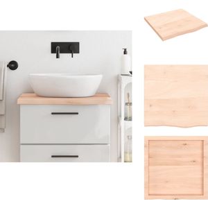 vidaXL Wastafelblad - Wastafelbladen - Blad Voor Wastafel - Tafelblad - Wastafelblad 60x60x(2-4) cm onbehandeld massief hout