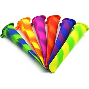 Jumada's IJsvormpjes - IJsjeshouders - Waterijs vormen - IJslolly vormen - Set van 6 stuks - Meerkleurig