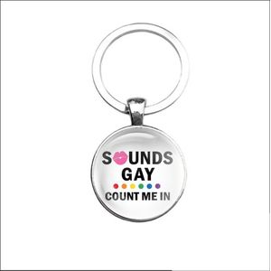 Sleutelhanger Glas - Sounds Gay Count Me In