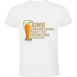 Bowling drinkteam Heren T-shirt | sport | bier | bowlen | zuipen | drank | kroeg | grappig | Wit