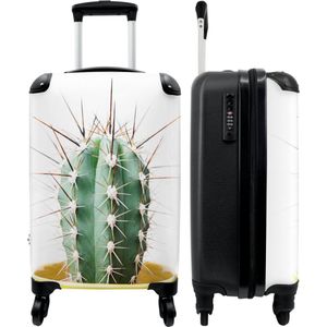 NoBoringSuitcases.com - Koffer - Cactus - Planten - Natuur - Groen - Past binnen 55x40x20 cm en 55x35x25 cm - Trolley handbagage - Valiezen met wieltjes volwassenen - Reiskoffer op wielen - Rolkoffer lichtgewicht