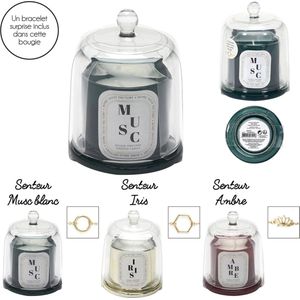 geurkaars glazen stolp met juweel/sieraad verrassing - Valentijn- Moederdag- geurkaars met sieraad- Perfect als Valentijnsdag of Liefde cadeau-Romantisch Cadeau - glazen stolp
