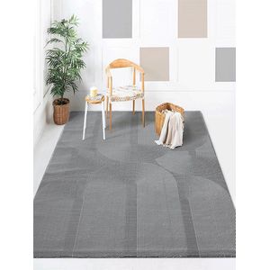 the carpet Lima duurzaam en milieubewust designtapijt, zacht en onderhoudsvriendelijk, 3D-effect, wasbaar, pool van 100% gerecycled polyester, Grey , 200 x 290 cm