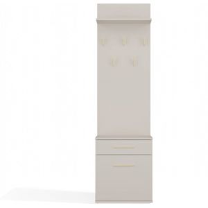 Kapstok creme 5 haken legplank
