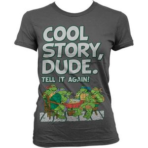 Teenage Mutant Ninja Turtles Dames Tshirt -XL- Cool Story Dude Grijs