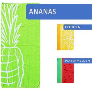 Seashell Luxe Strandlaken – Zachte Velour handdoek – L – 90 X 170 cm  - Ananas