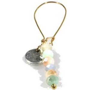 Heaven Eleven - oorbel - Goud kleur oorhanger met pastel