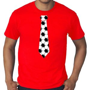 Grote maten rood fan t-shirt voor heren - voetbal stropdas - Voetbal supporter - EK/ WK shirt / outfit XXXL