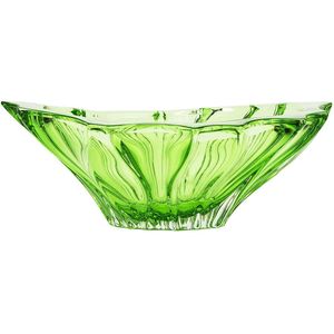 Groene kristallen schaal PLANTICA green - Bohemia Kristal - luxe fruitschaal groen - 33 cm