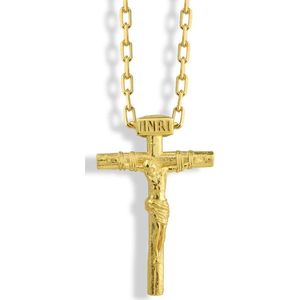 Jesus King der Joden ketting als religieus geschenk Gold Polished 18 inches