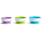 Munchkin Suction Bowls - Kommetjes met Zuignap - Per 3 Stuks - Vaatwasser en Magnetronbestendig - Vanaf 6 Maanden - Paars/Groen/Blauw