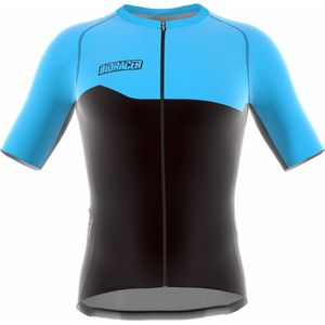 Bioracer Junior wielershirt korte mouw Zwart/Blauw Maat 140