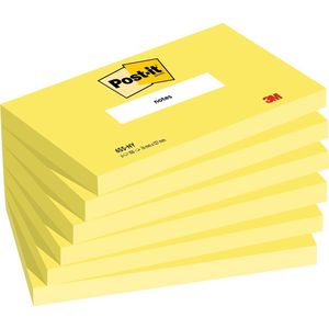 Memoblok 3m post-it 655 76x127mm neon geel | Omdoos a 6 stuk x 100 vel | 6 stuks