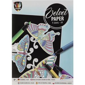 Velvet - papier - 4 sheets - A4 - Vlinder