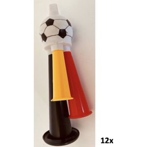 Voetbalfluitjes klein met Belgische of Duitse driekleur - 10 stuks