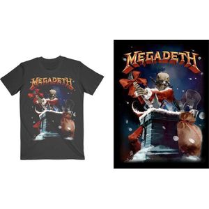 Megadeth - Santa Vic Chimney Heren T-shirt - M - Zwart