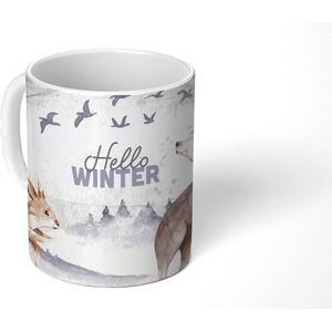 Mok - Koffiemok - Winter - Vos - Sneeuw - Mokken - 350 ML - Beker - Koffiemokken - Theemok