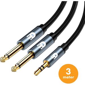 Drivv. Premium 3,5 mm Jack naar Dual 6,35 mm kabel - 3 meter