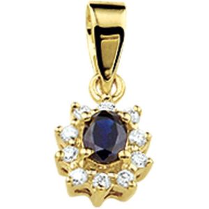 The Jewelry Collection Hanger Saffier En Diamant 0.08 Ct. - Geelgoud