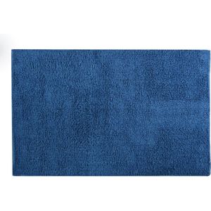 MSV Badkamerkleedje/badmat tapijtje - voor op de vloer - donkerblauw - 40 x 60 cm - polyester/katoen