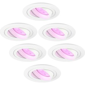 Ledvion Smart LED inbouwspot Wit - Tokyo - Smart WiFi - Dimbaar - RGB+CCT - 6 pack