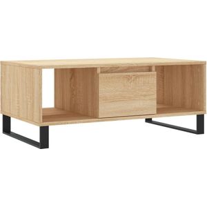 vidaXL Salontafel - 90x50x36,5 cm - Sonoma Eiken - Hout Salontafel - Houten Salontafel - Bijzettafel - Eiken Meubilair - Bruine Salontafel