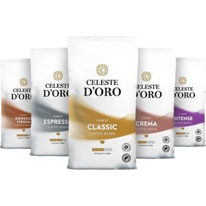 Celeste d’Oro - Koffiebonen - Koffiebonen proefpakket - Met Heerlijke Espresso bonen - 5x 250g