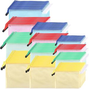30 stuks documentenzakken met ritssluiting - waterdichte pvc-zakken - documentopslag organisatie - 5 kleuren