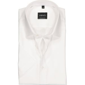 VENTI modern fit overhemd - korte mouw - wit - Strijkvrij - Boordmaat: 43