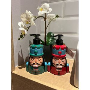 Handzeep kerst Zeeppompjes notenkraker set van 2 stuks