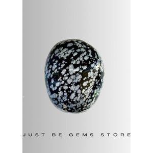 Edel-gedenk-steen Trommelsteen Obsidiaan Sneeuwvlok
