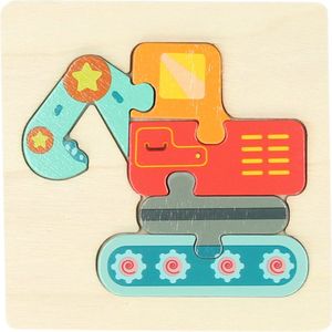 Graafmachine Puzzel - Educatief vormen Puzzel - Montessori Speelgoed - Kleuren Puzzel - 11 cm