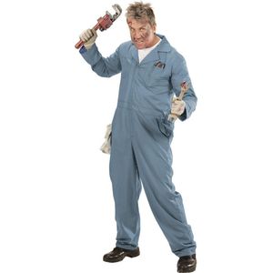 Widmann - Bouwvakker & Trucker Kostuum - Mr Plumbing Loodgieter - Man - Blauw - Small - Carnavalskleding - Verkleedkleding