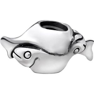 Quiges - 925 - Zilveren - Bedels -Sterling zilver - Beads - Horoscoop Vissen Kraal Charm - Geschikt – voor - alle bekende merken - Armband Z251