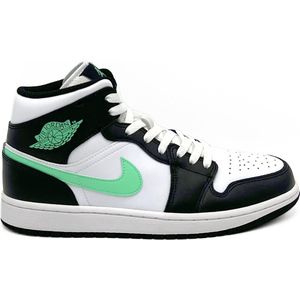 Nike Air Jordan 1 Mid ""Green Glow"" - Sneakers - Mannen - Maat 42 - Wit/Zwart/Green Glow