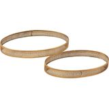 J-Line Set Van 2 Plateaus Ovaal Ijzer/Spiegel Goud