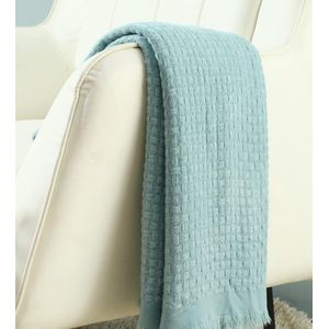Gebreide deken voor bank fauteuil bed woondecoratie zacht warm gezellig lichtgewicht lente zomer herfst 50x60 inch blauwgroen