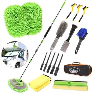 Complete Autoreinigingskit met Telescopische Wash Mop en Diverse Borstels