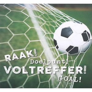 Depesche - Pop up muziekkaart met licht en de tekst ""Raak! Doelpunt! Voltreffer! Goal!"" - mot. 036