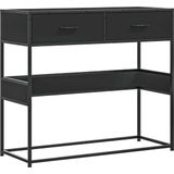 vidaXL - Wandtafel - 90x35x80 - cm - bewerkt - hout - zwart
