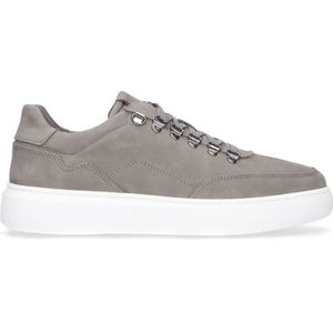 Manfield - Heren - Grijze nubuck sneakers - Maat 47