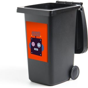Container sticker Robot - Rood - Gezicht - Vormen - Jongens - Kids - 40x60 cm - Kliko sticker