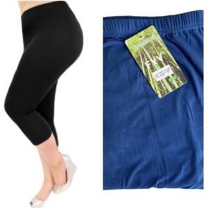 Dames Legging, Grote Maten, 3/4 lengte, Klassieke-Sportieve lijn van Bamboe-Viscose 6XL 52 donkerblauw