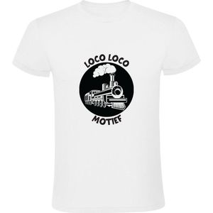 Loco Motief Heren T-shirt - trein - rijtuig - locomotief - spoor - spoorwegmateriaal - treinwagon - stoomtrein
