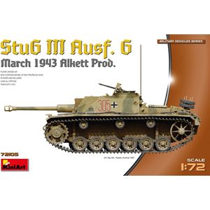 1:72 MiniArt 72105 StuG III Ausf. G - March 1943 Alkett Prod. Plastic Modelbouwpakket