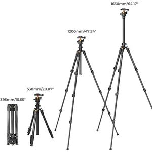 camera statief - camerastatief van aluminium, draagbaar, verbeterd smartphonestatief 163cm/23mm