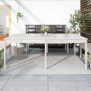 VidaXL Tuintafel 203,5x100x76 cm Massief Grenenhout Wit